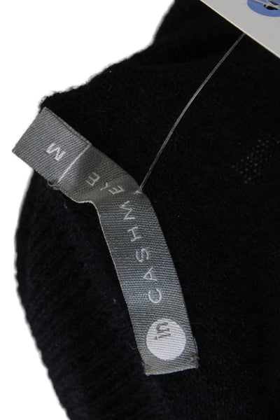 IN Cashmere Unisex Pullover Turtleneck 3/4 Sleeve Cashmere Sweater Black Size M
