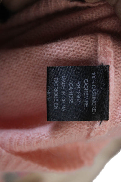360 Cashmere Unisex Pullover Crew Neck Pink 100% Cashmere Long Sleeve Size S