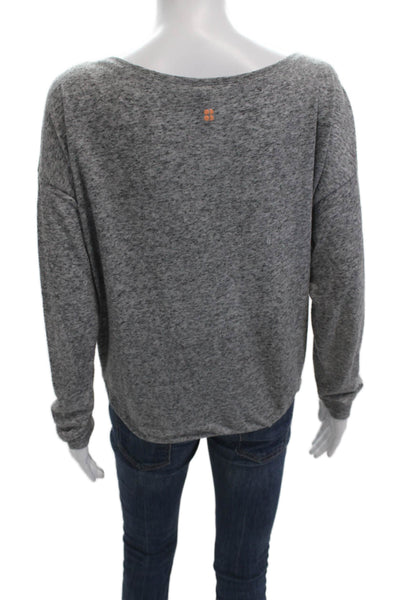 Sweaty Betty Women Jersey Long Sleeve Round Neck Gray Top Size M