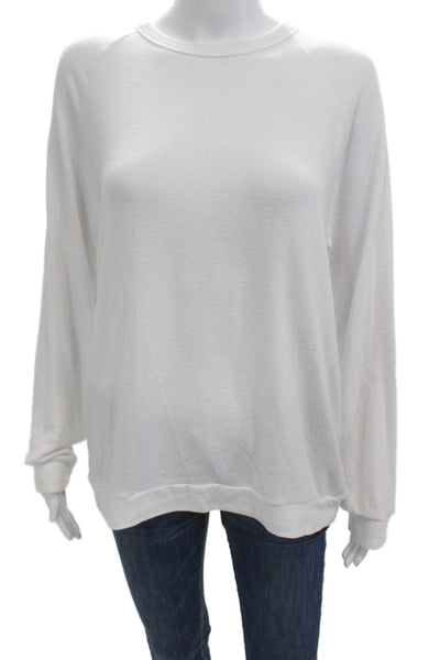 Michael Lauren Women Pullover Sweatshirt White Long Sleeve Size M