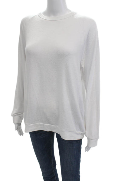 Michael Lauren Women Pullover Sweatshirt White Long Sleeve Size M