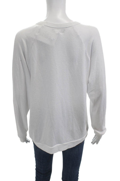 Michael Lauren Women Pullover Sweatshirt White Long Sleeve Size M