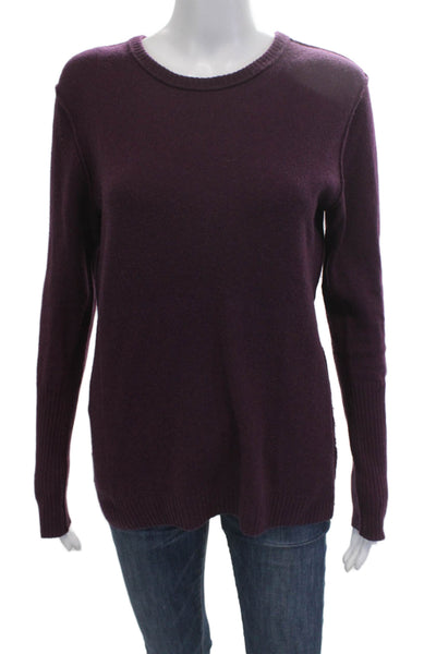 Autumn Cashmere Unisex Purple 100% Cashmere Crew Neck Pullover Sweater Size L