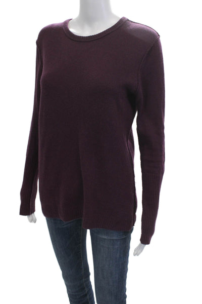 Autumn Cashmere Unisex Purple 100% Cashmere Crew Neck Pullover Sweater Size L