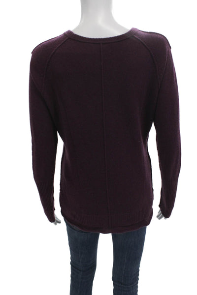 Autumn Cashmere Unisex Purple 100% Cashmere Crew Neck Pullover Sweater Size L
