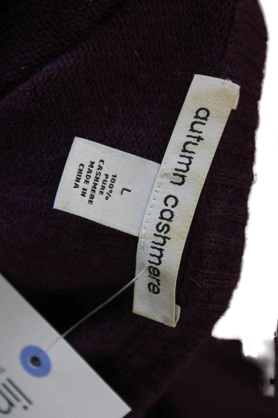 Autumn Cashmere Unisex Purple 100% Cashmere Crew Neck Pullover Sweater Size L