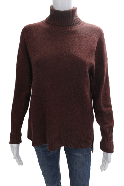 J Crew Unisex Turtleneck Wool Pullover Sweater Brown Long Sleeve Size S