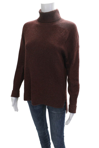 J Crew Unisex Turtleneck Wool Pullover Sweater Brown Long Sleeve Size S
