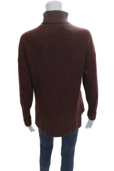 J Crew Unisex Turtleneck Wool Pullover Sweater Brown Long Sleeve Size S