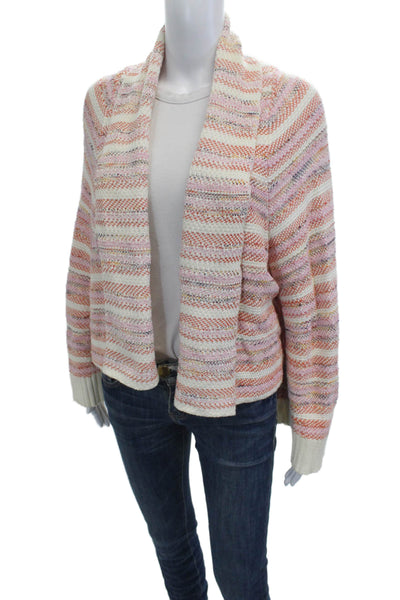 Moth Unisex Beige Striped Bohemian Cardigan Sweater Long Sleeve Size S