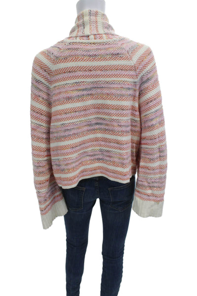 Moth Unisex Beige Striped Bohemian Cardigan Sweater Long Sleeve Size S