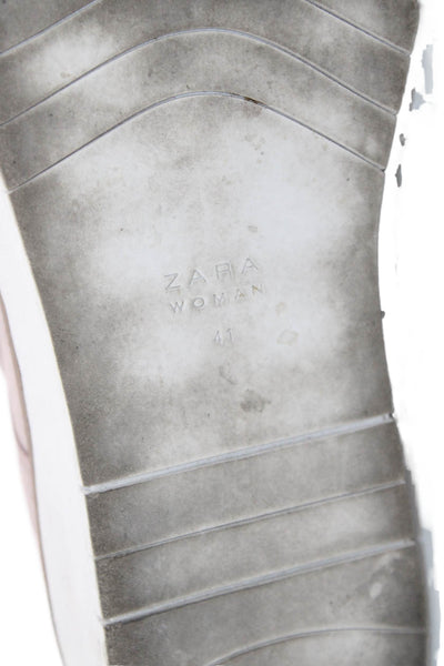 Zara Woman Womens Velvet Platform Laced Sneakers Purple Size EUR 41