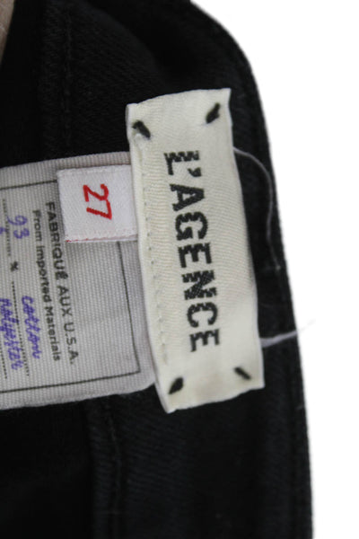 L'Agence Women Cropped High Rise Black Jeans Size 27