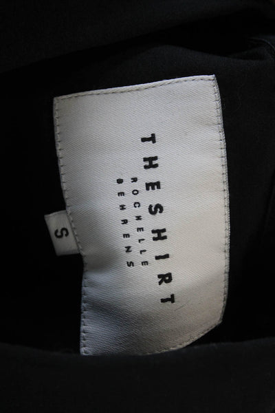 The Shirt Womens Collared Long Sleeve Basic Button Up Black Size S