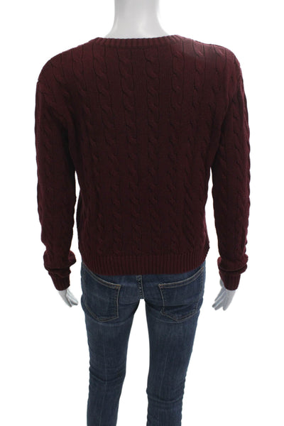 Brandy Melville Unisex Red Button Crewneck Pullover Size S
