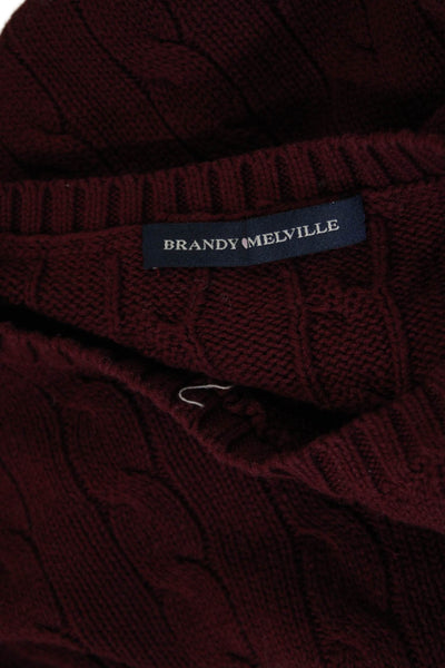 Brandy Melville Unisex Red Button Crewneck Pullover Size S