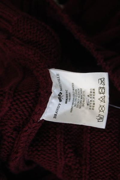 Brandy Melville Unisex Red Button Crewneck Pullover Size S