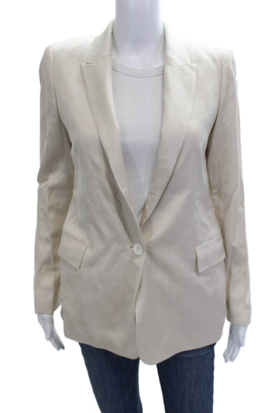 Reiss Unisex Beige Collared Button Blazer Long Sleeve Size 6