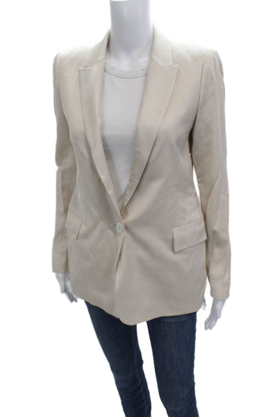Reiss Unisex Beige Collared Button Blazer Long Sleeve Size 6