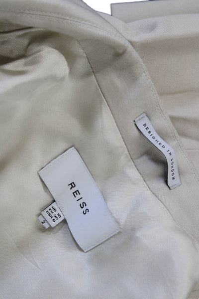 Reiss Unisex Beige Collared Button Blazer Long Sleeve Size 6