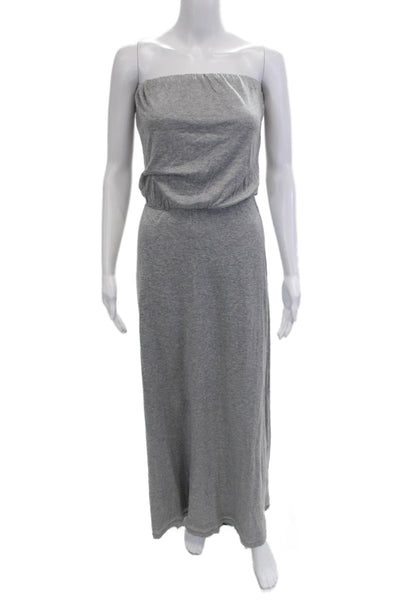 Velvet Women Maxi Dress Gray Sleeveless Tencel Beach Size PP