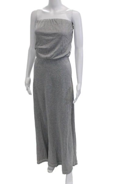 Velvet Women Maxi Dress Gray Sleeveless Tencel Beach Size PP