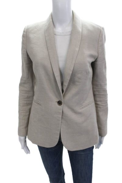 J Crew Unisex Classic Beige Blazer Long Sleeve Size 2