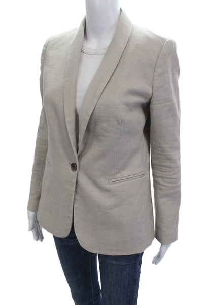 J Crew Unisex Classic Beige Blazer Long Sleeve Size 2