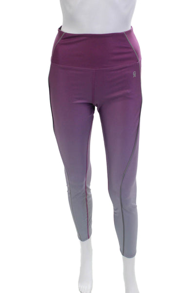 Good American Womens Ankle Leggings Purple Solid Polyester Elastane Size 2