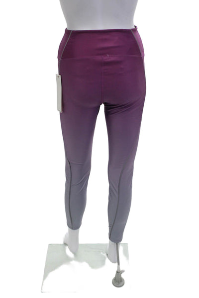 Good American Womens Ankle Leggings Purple Solid Polyester Elastane Size 2