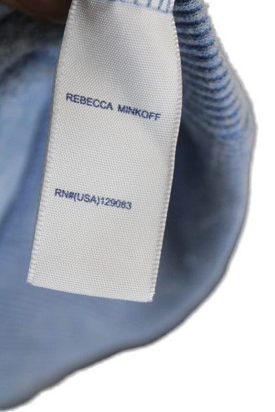 Rebecca Minkoff Unisex Light Blue Crew Neck Pullover Size S