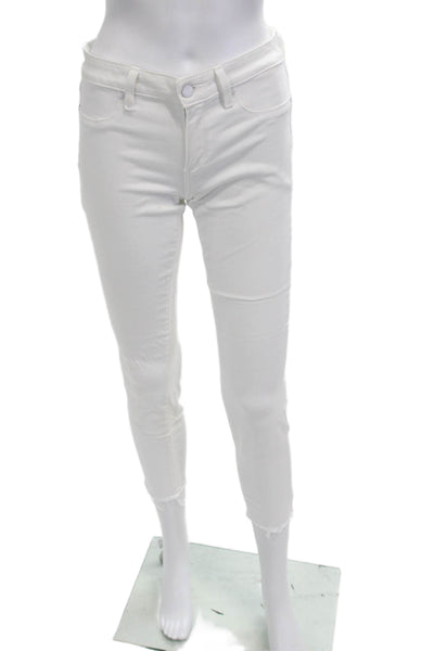 Paige Womens White Ankle Cropped Skinny Jeans Size 27