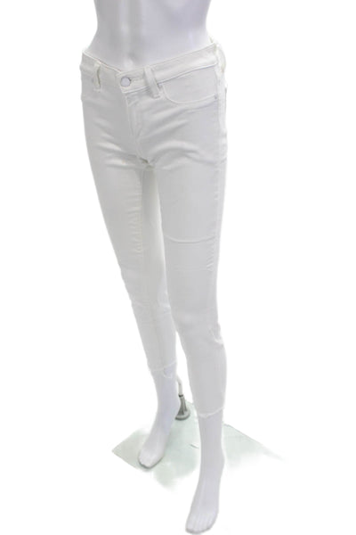 Paige Womens White Ankle Cropped Skinny Jeans Size 27