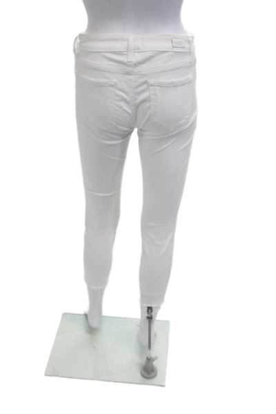 Paige Womens White Ankle Cropped Skinny Jeans Size 27