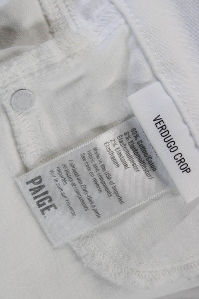 Paige Womens White Ankle Cropped Skinny Jeans Size 27