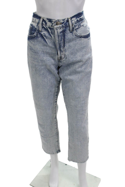 Frame Womens Light Blue Cropped Mom Jeans Mid Rise Size 28