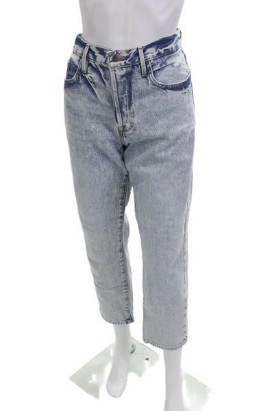 Frame Womens Light Blue Cropped Mom Jeans Mid Rise Size 28