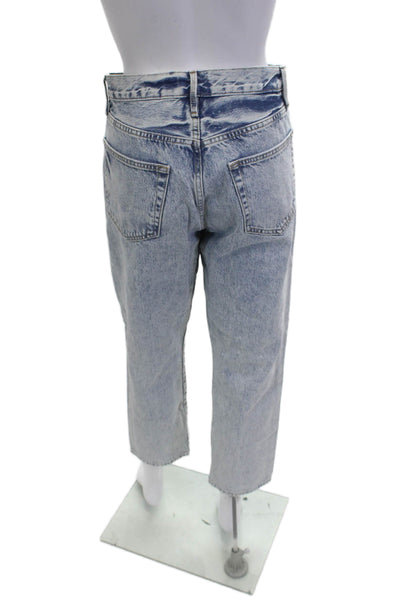 Frame Womens Light Blue Cropped Mom Jeans Mid Rise Size 28