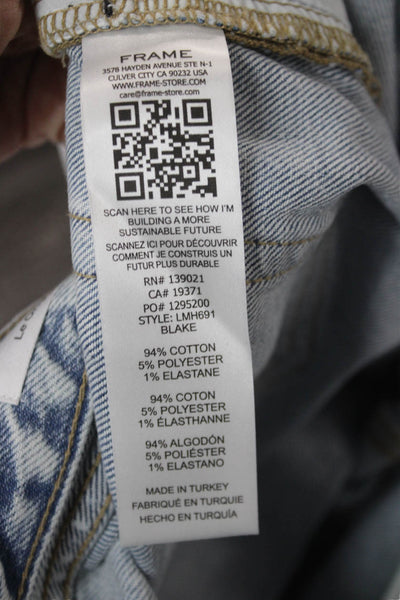 Frame Womens Light Blue Cropped Mom Jeans Mid Rise Size 28
