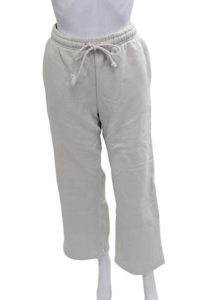 Zara Unisex White Cotton Drawstring Sweatpants Size S