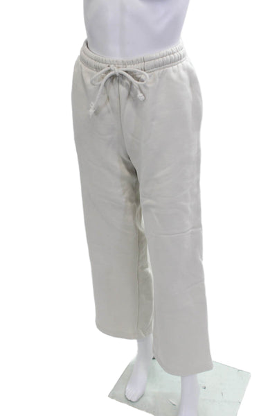 Zara Unisex White Cotton Drawstring Sweatpants Size S