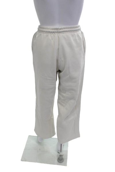 Zara Unisex White Cotton Drawstring Sweatpants Size S