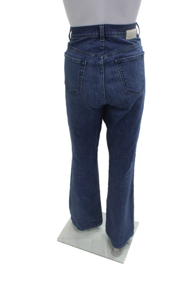 Current/Elliott Women Dark Blue Bootcut Jeans High Rise 33 Inseam Size 28