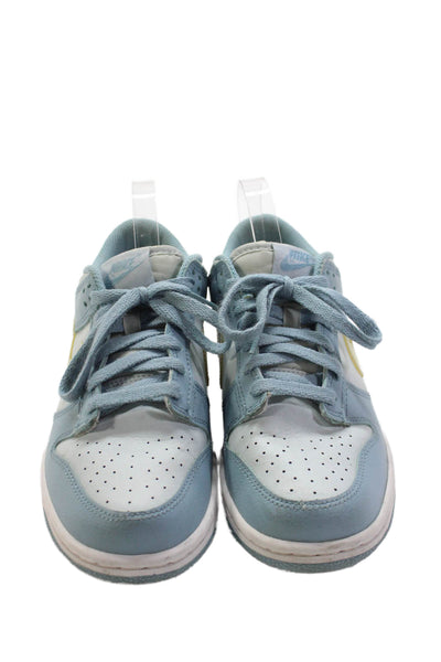 Nike Childrens Girls Dunk Low Lace Up Sneakers Ocean Bliss Blue Sz 7Y