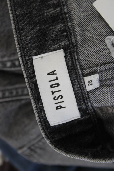 Pistola Womens Cropped Straight Gray Jeans High Rise Button Fly Size 28