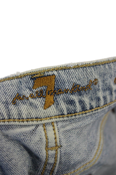 7 For All Mankind Womens Boyfriend Cropped Light Blue High Rise Jeans Size 26