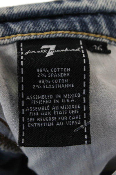 7 For All Mankind Womens Boyfriend Cropped Light Blue High Rise Jeans Size 26