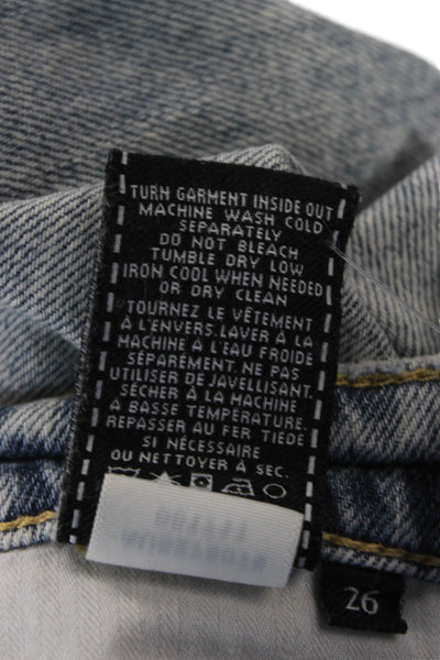 7 For All Mankind Womens Boyfriend Cropped Light Blue High Rise Jeans Size 26