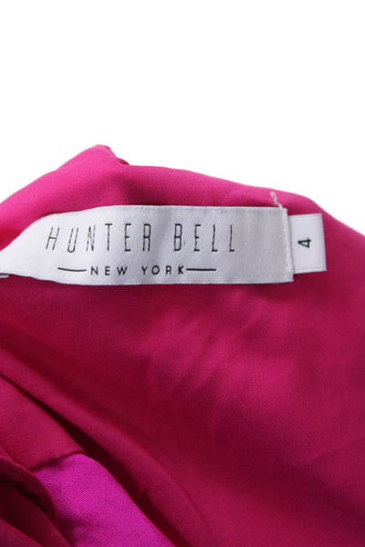 Hunter Bell Womens Pink Silk Sleeveless Tank Round Neck Button Size 4