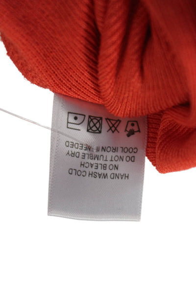 Lovers + Friends Womens Cropped Orange V-Neck Long Sleeve Blouse Size 2XS